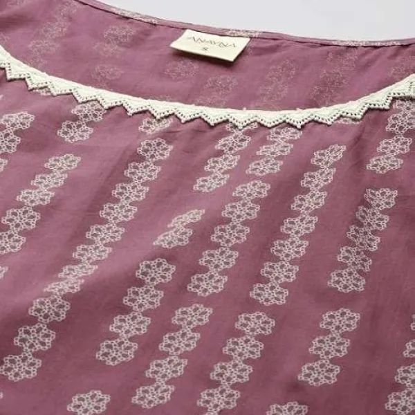 Women's Rayon Printed Straight Kurti with Pant Set