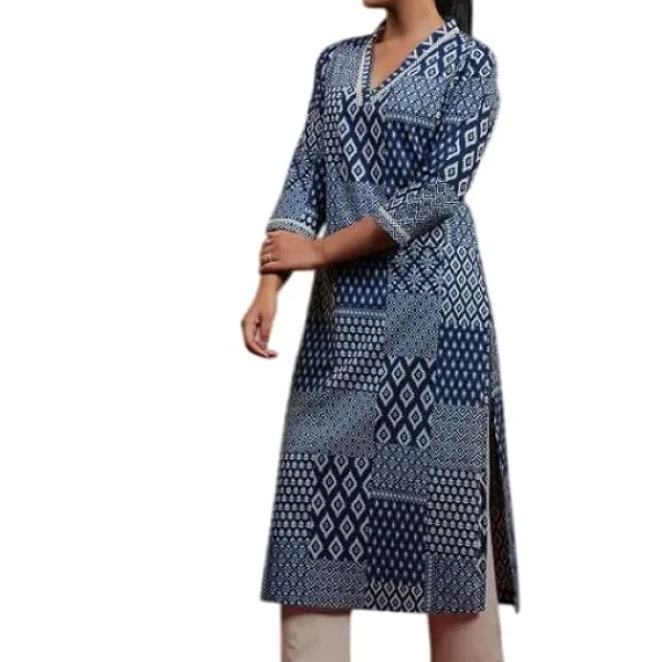 Women's Cotton Printed A-Line Kurti with Pant