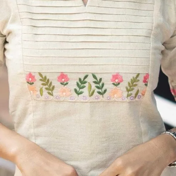 Women's Cotton Floral Printed Straight Kurti with Palazzo