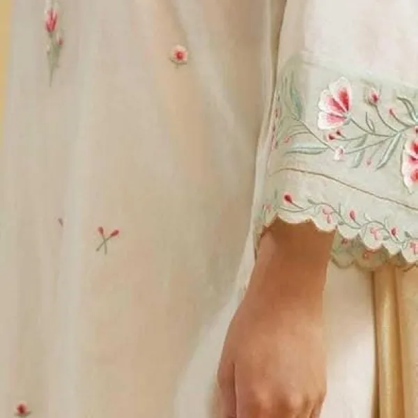 Women's Cotton Embroidered Straight Kurti with Pant