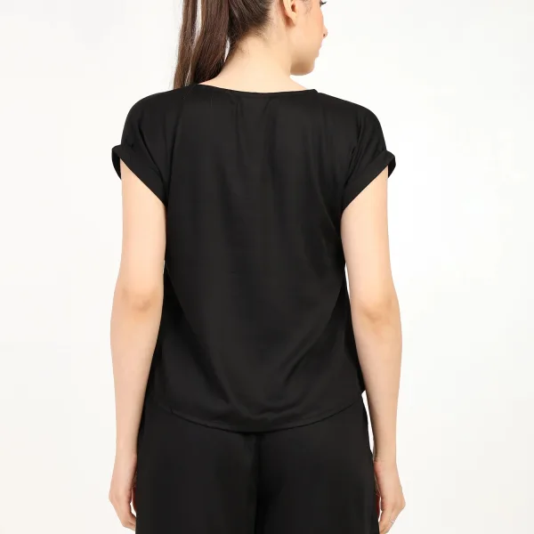 Women Modal Satin Night Suit 2 Pc Shirt Shorts Sleepwear