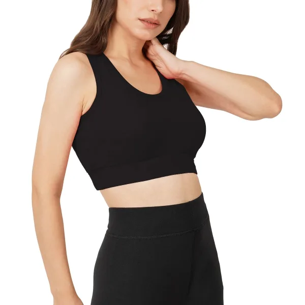 Bamboo Fabric Sports Bra Non Wired Seamless for Women