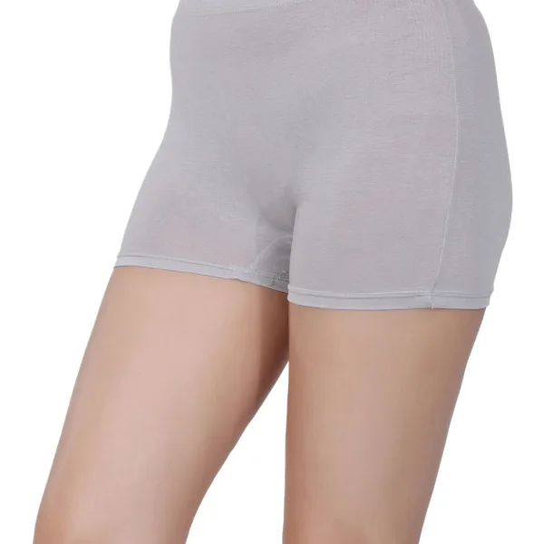 Bamboo Fabric Mid Rise Shorts Black Gray Pack of 2 for Women