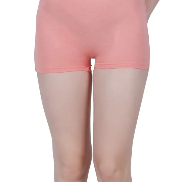 Bamboo Fabric Mid Rise Shorts Peach Blue Pack of 2 for Women