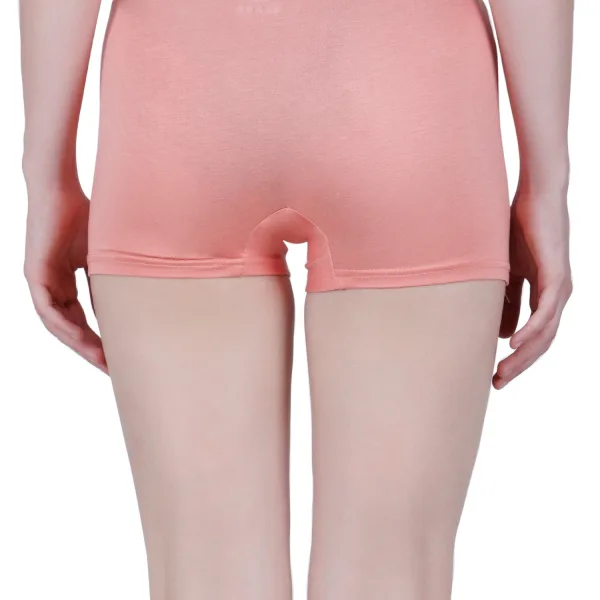 Bamboo Fabric Mid Rise Shorts Peach Blue Pack of 2 for Women