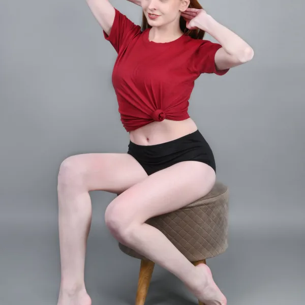 Bamboo Fabric Hipster Panty Peach Black Pack of 2 for Women