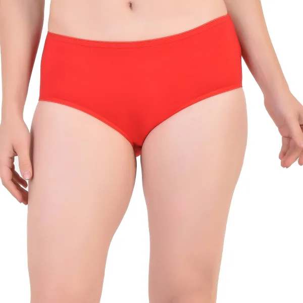 Bamboo Fabric Mid Rise Panty Red Black Pack of 2 for Women