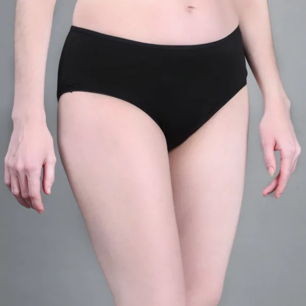 Bamboo Fabric Mid Rise Underwear Peach Black Pack of 2