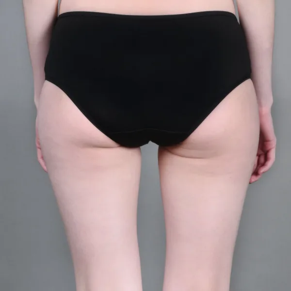 Bamboo Fabric Mid Rise Underwear Peach Black Pack of 2