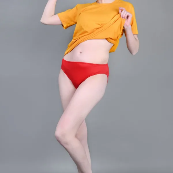 Bamboo Fabric Low Waist Underwear | Red and BLack | Pack of 2