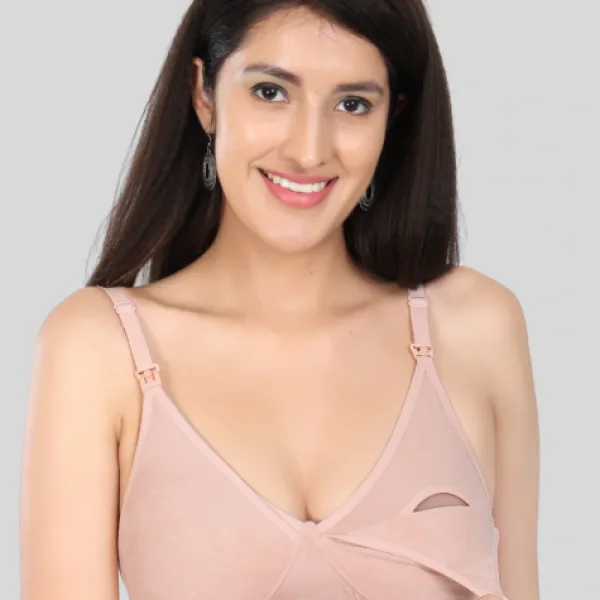 Bamboo Fabric Nursing Bra Maternity Bra For Breast feeding Women | Peach