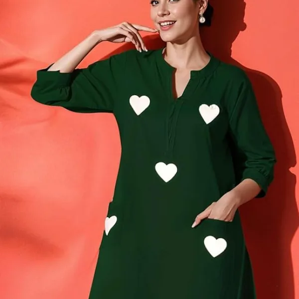 Women's Cotton Embroidered Straight Kurti Pant Set