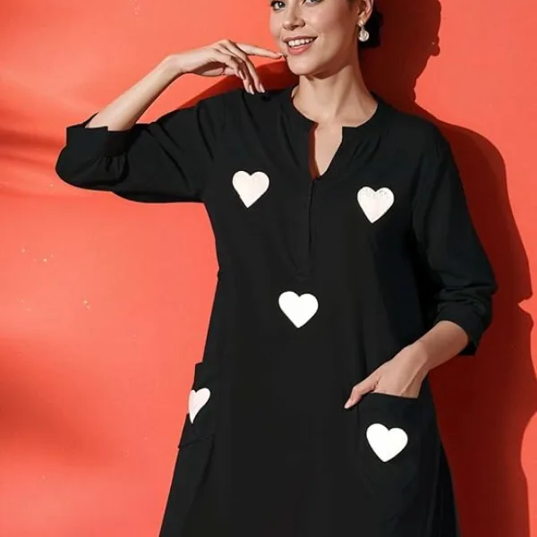 Women's Cotton Embroidery Straight Kurti Pant Set for Women