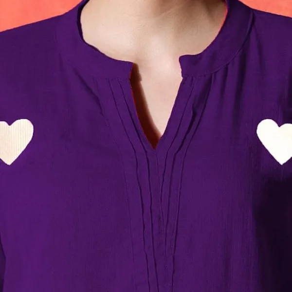 Women's Cotton Embroidered Straight Kurti Pant Set for Casual Wear