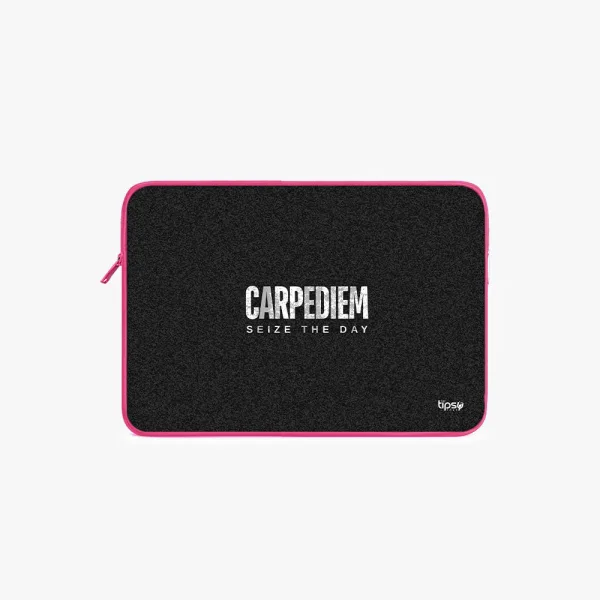 "CARPEDIEM- LIVE AT THE MOMENT" Laptop Sleeves:Bold Modern Design for Every Size