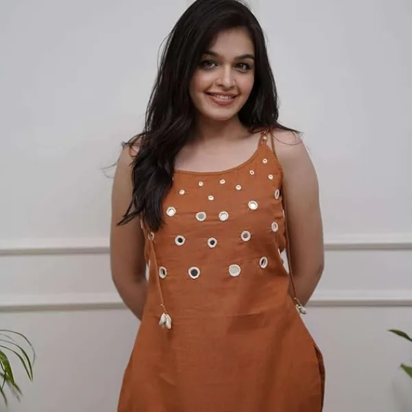 Womens Cotton Sleeveless Embroidered Kurti with Ankle Length Pant