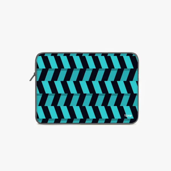 "BLACK AND BLUE STRIPE" Laptop Sleeves:Bold Modern Design for Every Size