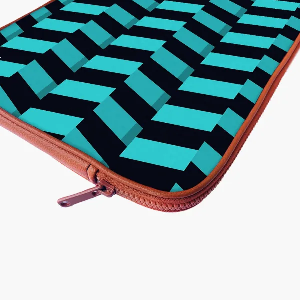 "BLACK AND BLUE STRIPE" Laptop Sleeves:Bold Modern Design for Every Size
