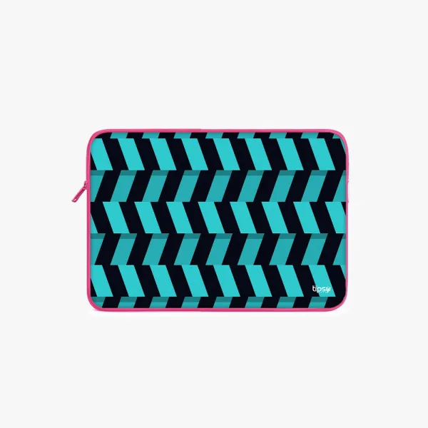 "BLACK AND BLUE STRIPE" Laptop Sleeves:Bold Modern Design for Every Size