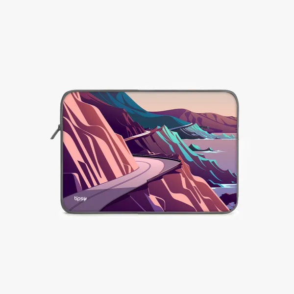 "Scenic Road Illustration" Laptop Sleeves:Bold Modern Design for Every Size