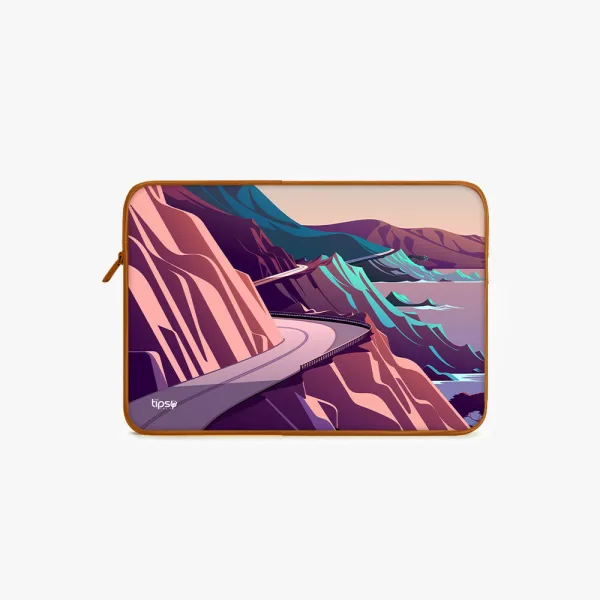 "Scenic Road Illustration" Laptop Sleeves:Bold Modern Design for Every Size