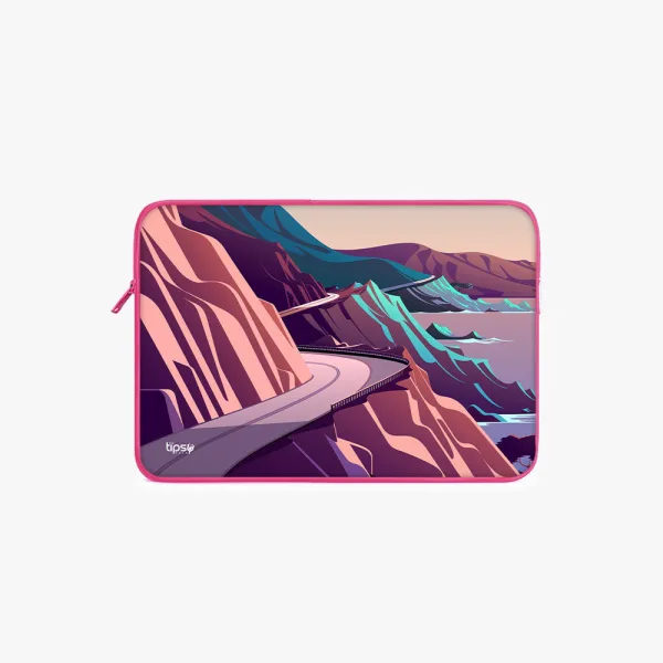 "Scenic Road Illustration" Laptop Sleeves:Bold Modern Design for Every Size