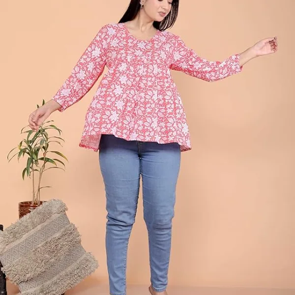 Printed Short Anarkali Kurti Perfect for Casual, Formal, and Ethnic Wear