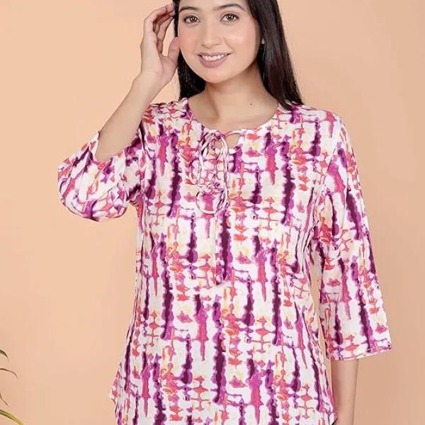 Women's Cotton Printed Straight Short Kurta