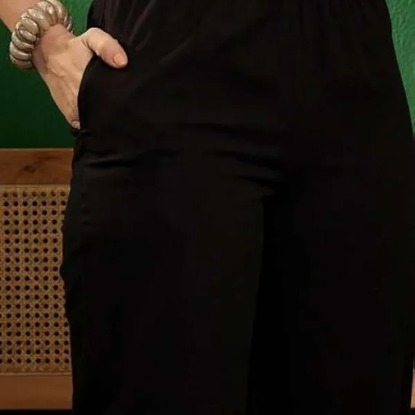 Women's Cotton Embroidered A-Line Kurti with Pant