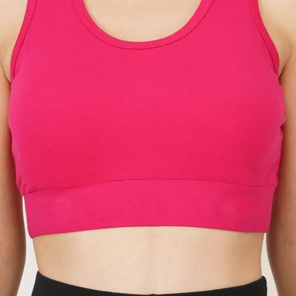 Bamboo Fabric Sports Bra Non Padded Full Coverage for Women