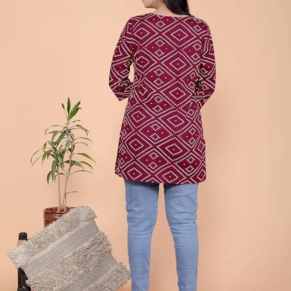 Bandhej Printed Straight Kurti