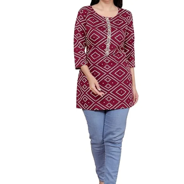 Bandhej Printed Straight Kurti