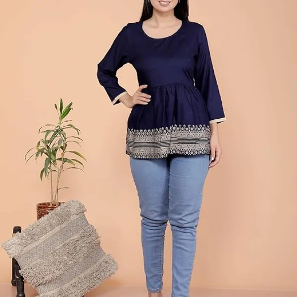 Women's Cotton Printed Anarkali Short Kurti