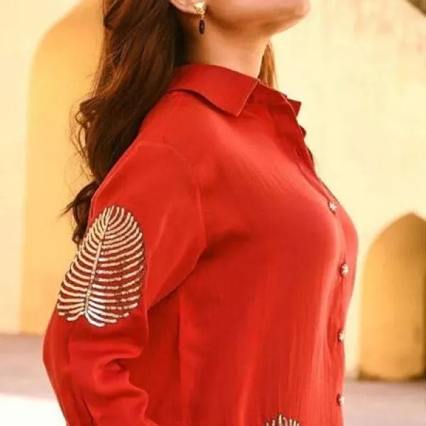 Women's Cotton Tunic & Straight Women Western Cord Set