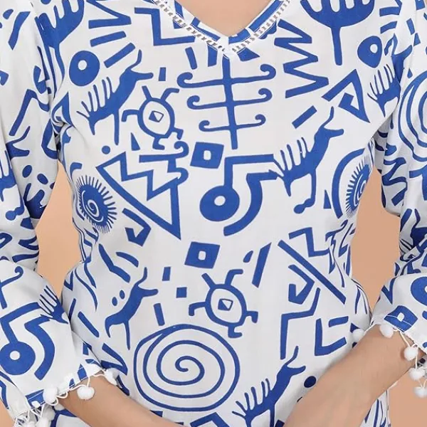 Geometric Printed Straight Kurti