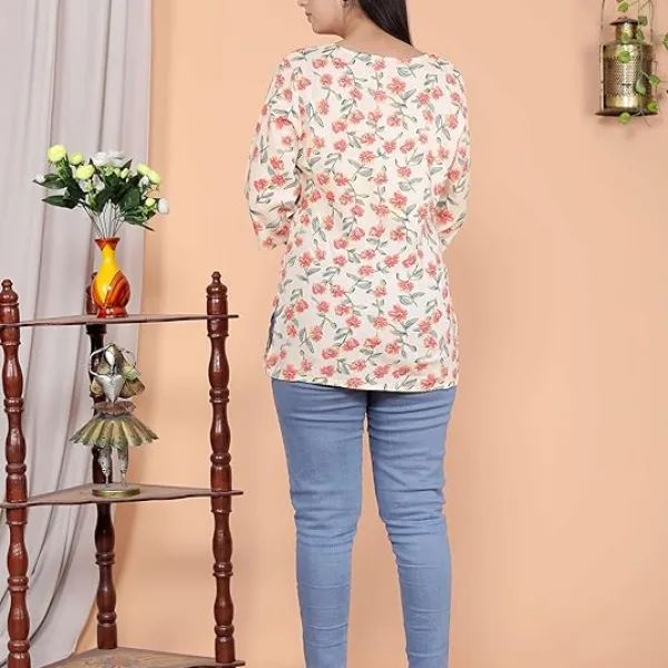 Women's Rayon Printed Short Kurti Women Trendy Short Kurta
