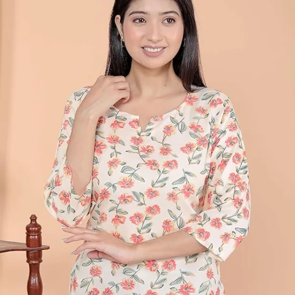 Women's Rayon Printed Short Kurti Women Trendy Short Kurta
