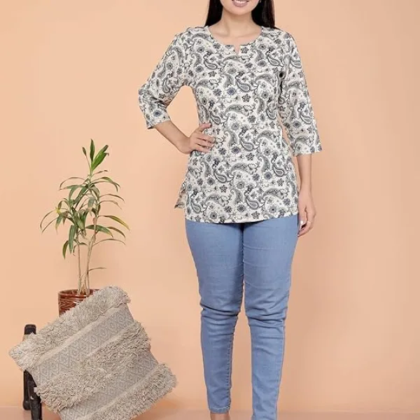 Women's Rayon Printed Stylish Kurta