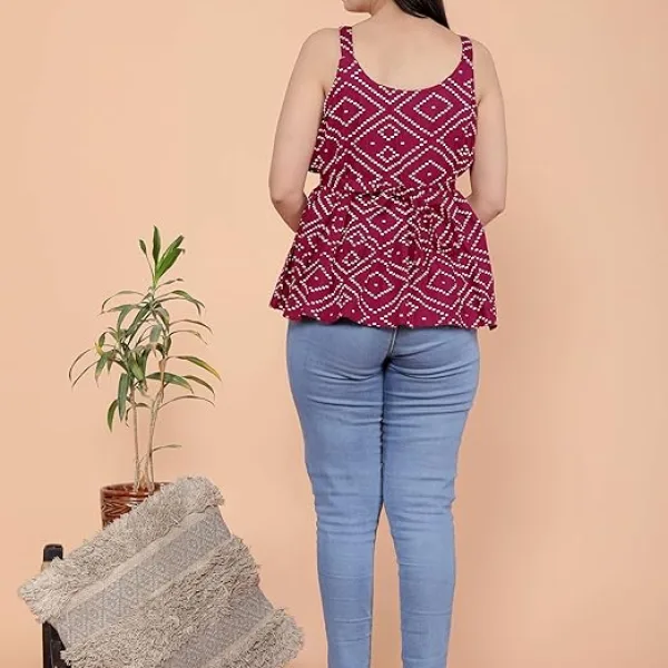 Women's Cotton Printed Short Flared Anarkali Kurti