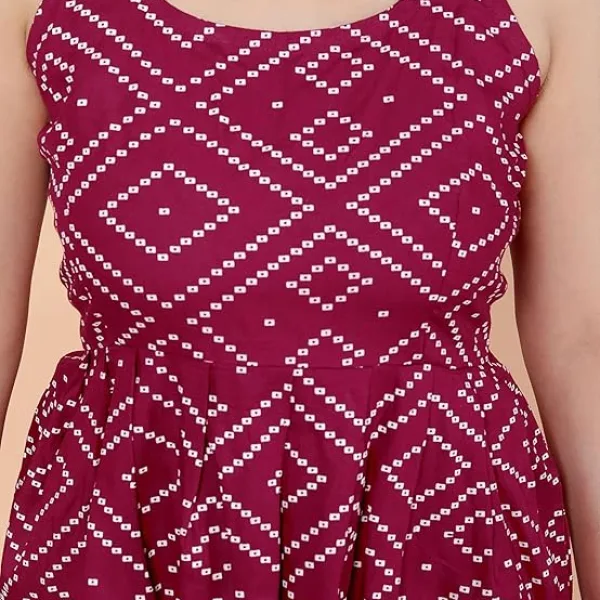 Women's Cotton Printed Short Flared Anarkali Kurti