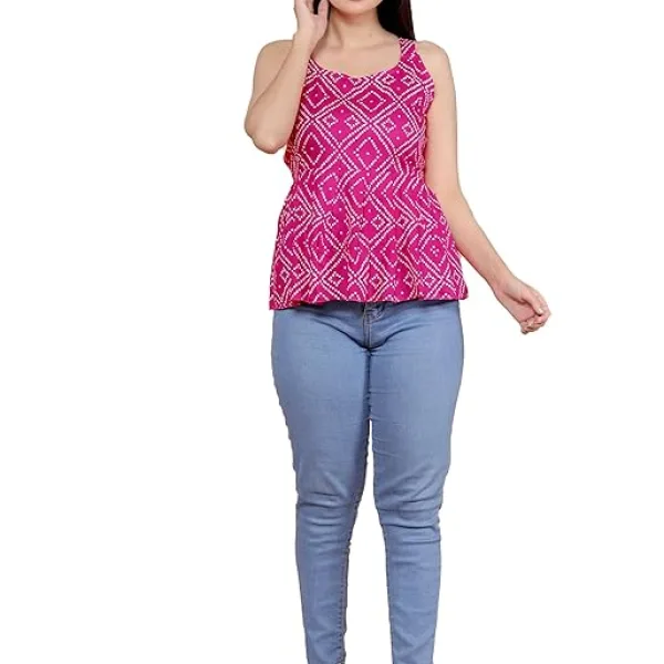 Women's Cotton Printed Short Flared Anarkali Kurti