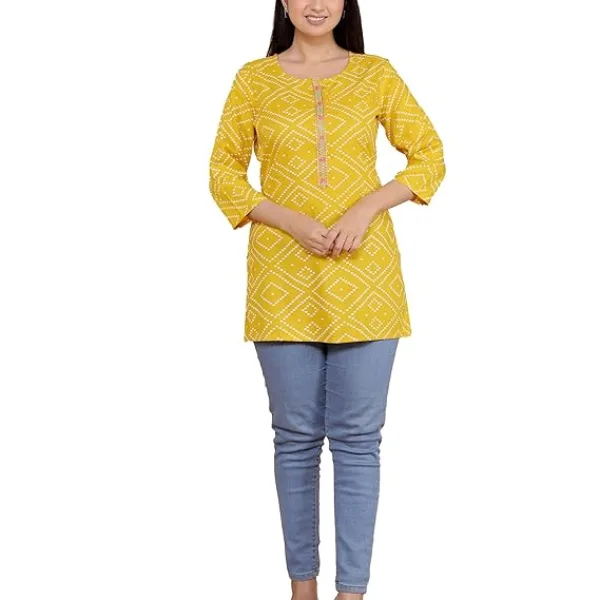 Bandhej Printed Straight Kurti