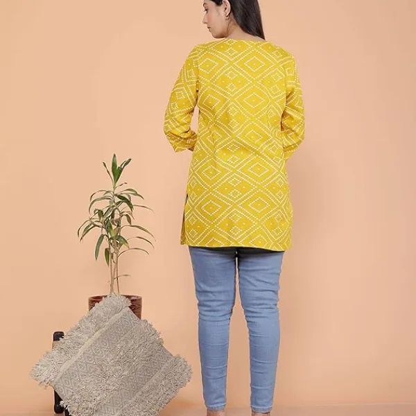 Bandhej Printed Straight Kurti