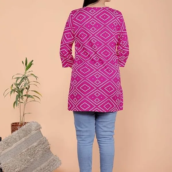 Bandhej Printed Straight Kurti