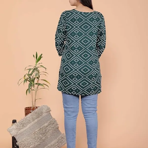 Bandhej Printed Straight Kurti