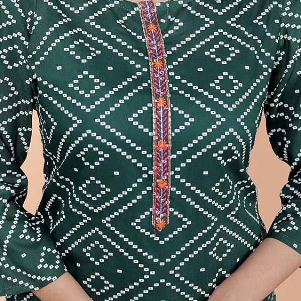 Bandhej Printed Straight Kurti