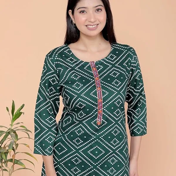 Bandhej Printed Straight Kurti