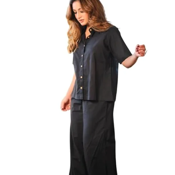 Women's Cotton Plain Straight Short Kurti with Pant Set