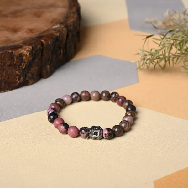 Rhodonite Healing Bracelet – Transformation, Compassion & Growth