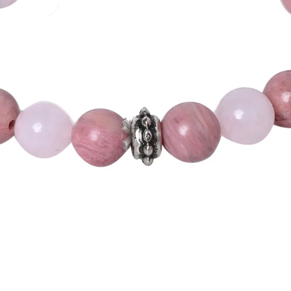 Healing Gemstone Bracelet Rose Quartz and Rhodonite